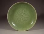 早明 Large Ming Longquan Celadon Peony Dish