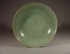 元代 Large blue-green Yuan peony celadon charger