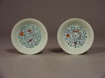 康熙 A Pair of Kangxi Doucai Chilong Saucers