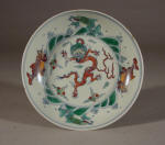 康熙 A Doucai Dragon and Fish Saucer