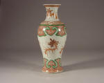 A Kangxi Baluster Vase with iron red and green decoration