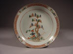 康熙 Kangxi famille verte export plate decorated with a solitary Chinese fir tree