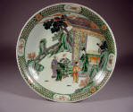 康熙清代 Kangxi famille verte large dish with decoration of the Romance of the Three Kingdoms