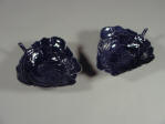 Pair of 康熙 Kangxi sacrificial blue peony form nose cups