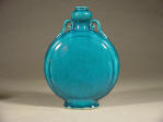 A rare 乾隆 Qianlong turquoise glazed moon flask