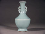 Qianlong archaic hu form vase covered in a pale blue-green Ru type glaze