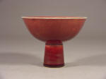 Rare 乾隆 Qianlong sacrificial red (jihong) glazed stem cup from the Hugo Munsterberg Collection